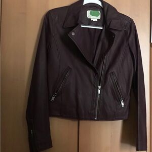 Women's Burgundy Leather Jacket
